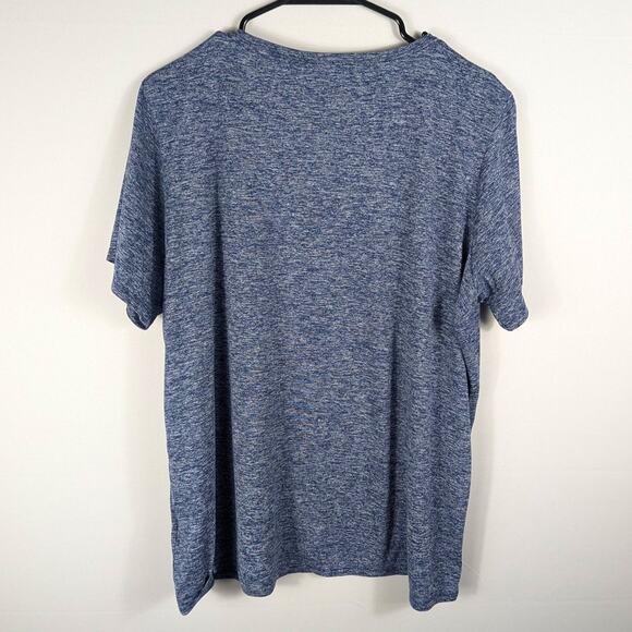 Nike Dri-Fit Women’s 1X Blue Heather Short Sleeve Performance Athletic Top - Picture 4 of 4